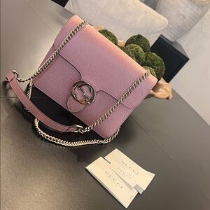 GUCCI INTERLOCKING G SMALL LEATHER SHOULDER/CROSSBODY BAG